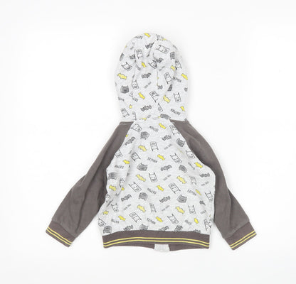 CoolClub Boys Grey  Cotton Full Zip Hoodie Size 2 Years   - Bat Man