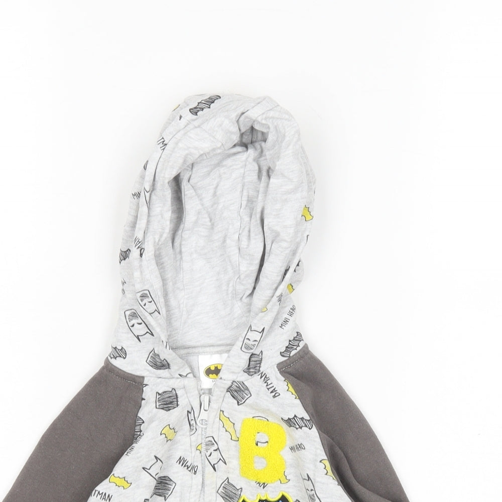 CoolClub Boys Grey  Cotton Full Zip Hoodie Size 2 Years   - Bat Man