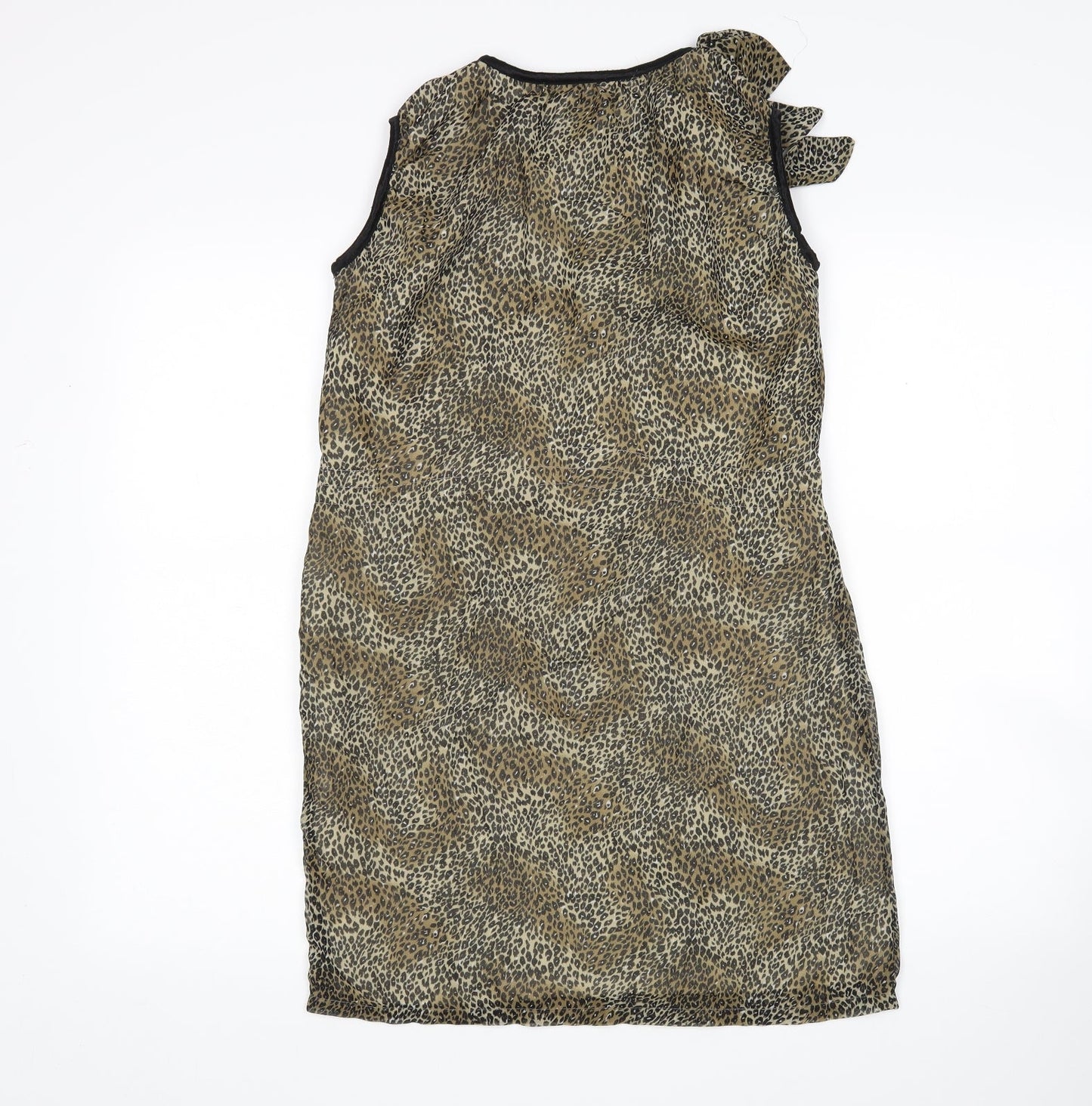 Glamorous Womens Multicoloured Animal Print Polyester Basic Blouse Size 8 Round Neck