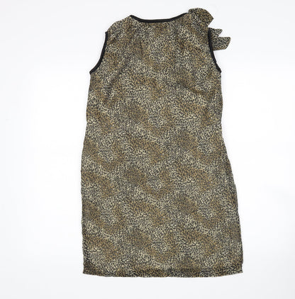 Glamorous Womens Multicoloured Animal Print Polyester Basic Blouse Size 8 Round Neck