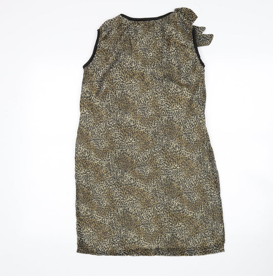 Glamorous Womens Multicoloured Animal Print Polyester Basic Blouse Size 8 Round Neck