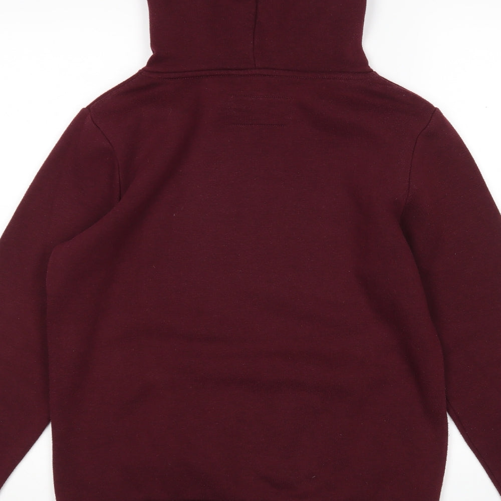 Brand and care label for Primark women’s purple polyester pullover hoodie, size S