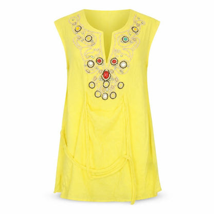 Womens UK Size L Zara Yellow Basic Blouse