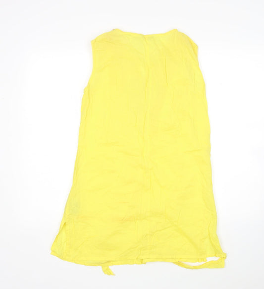 Womens UK Size L Zara Yellow Basic Blouse