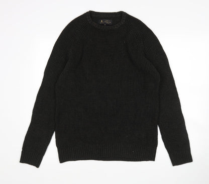 Label Lab Mens Green Round Neck  Cotton Pullover Jumper Size M