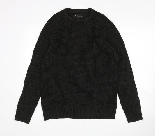 Label Lab Mens Green Round Neck  Cotton Pullover Jumper Size M