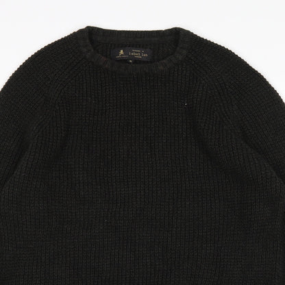 Label Lab Mens Green Round Neck  Cotton Pullover Jumper Size M