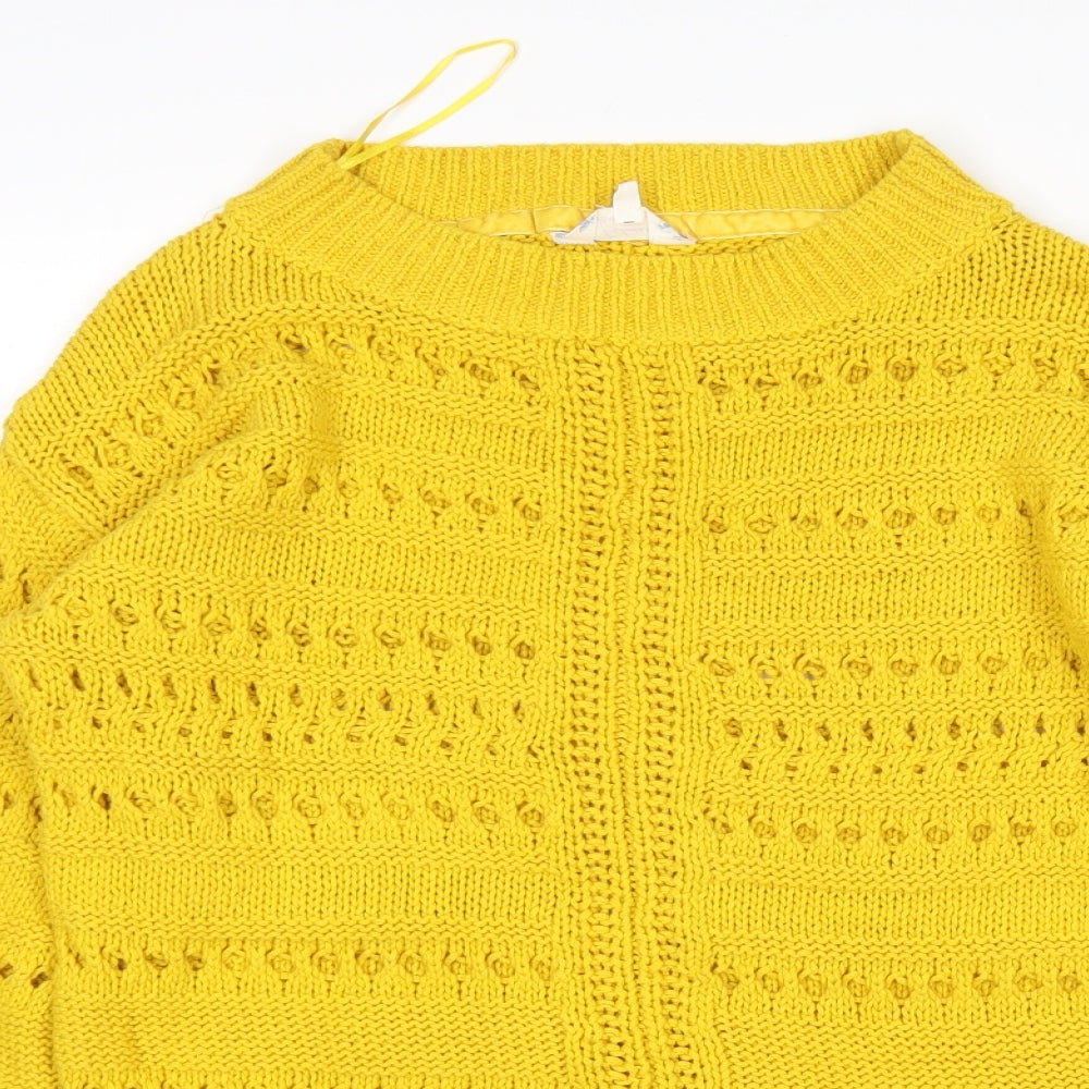 Womens UK Size M Matalan Yellow Pullover Jumper