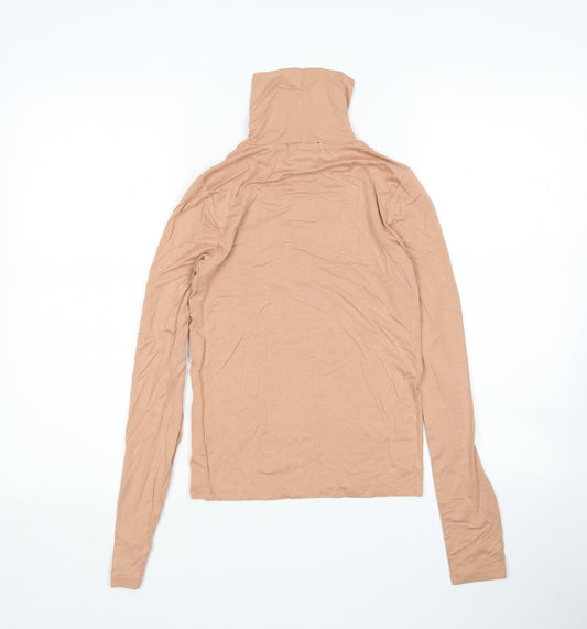 FOREVER 21 Womens Beige   Basic T-Shirt Size S Roll Neck