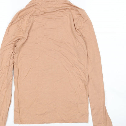 FOREVER 21 Womens Beige   Basic T-Shirt Size S Roll Neck