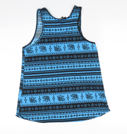 Womens UK Size 8 Atmosphere Blue Basic Tank
