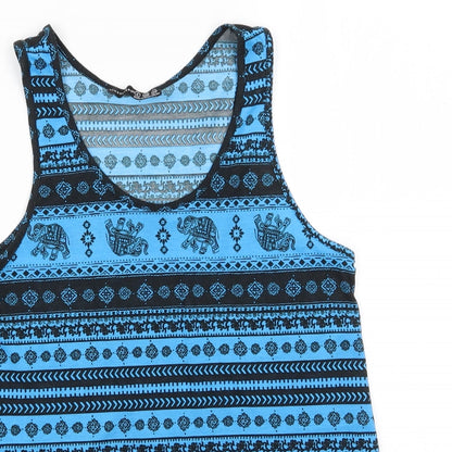 Womens UK Size 8 Atmosphere Blue Basic Tank