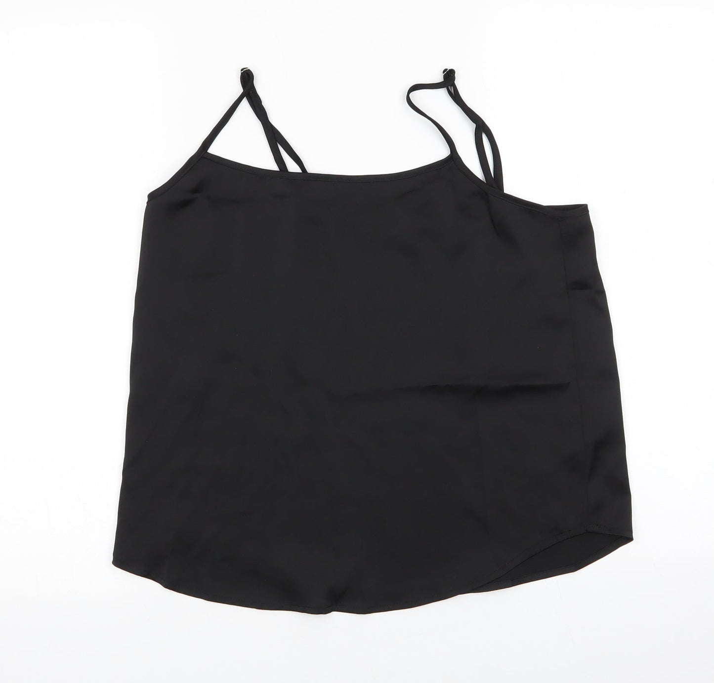 SheIn Womens Black  Polyester Camisole Blouse Size 10 Round Neck