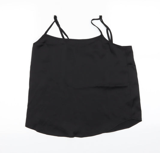 SheIn Womens Black  Polyester Camisole Blouse Size 10 Round Neck