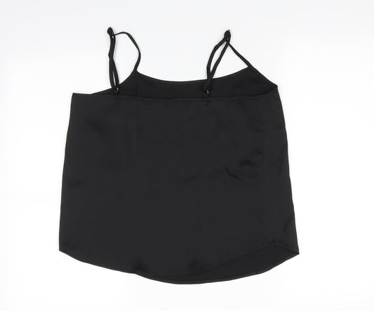 SheIn Womens Black  Polyester Camisole Blouse Size 10 Round Neck