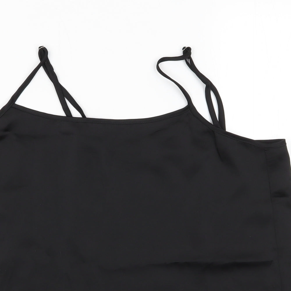 SheIn Womens Black  Polyester Camisole Blouse Size 10 Round Neck