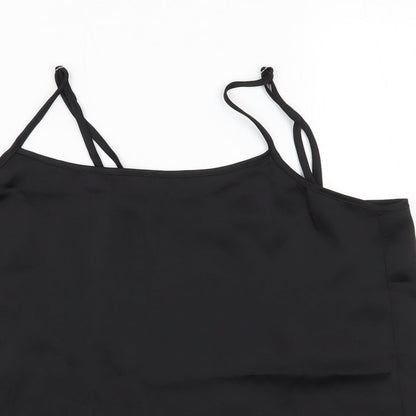 SheIn Womens Black  Polyester Camisole Blouse Size 10 Round Neck