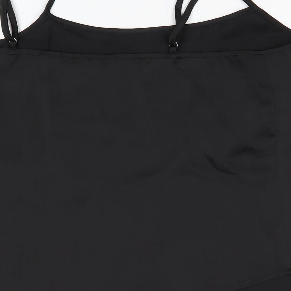 SheIn Womens Black  Polyester Camisole Blouse Size 10 Round Neck
