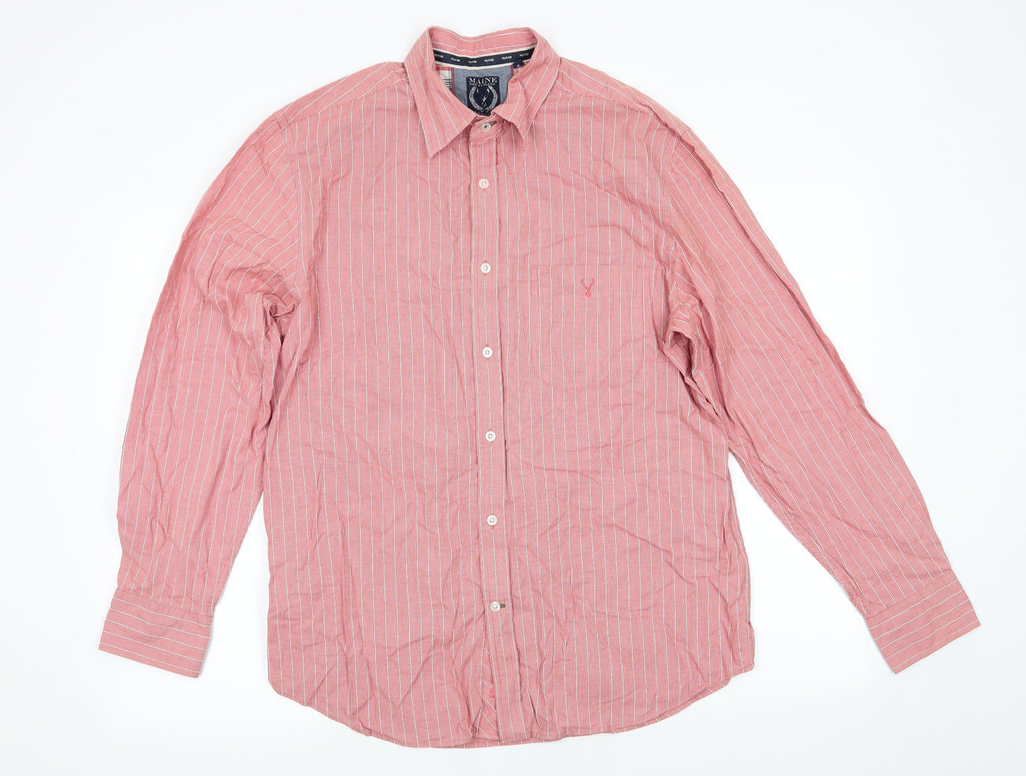 Mens UK Size M Maine Orange  Button-Up Long Sleeve Casual Shirt