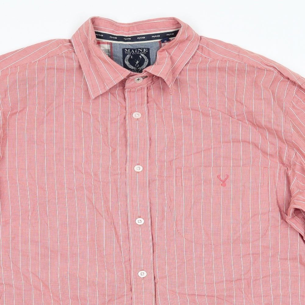 Mens UK Size M Maine Orange  Button-Up Long Sleeve Casual Shirt
