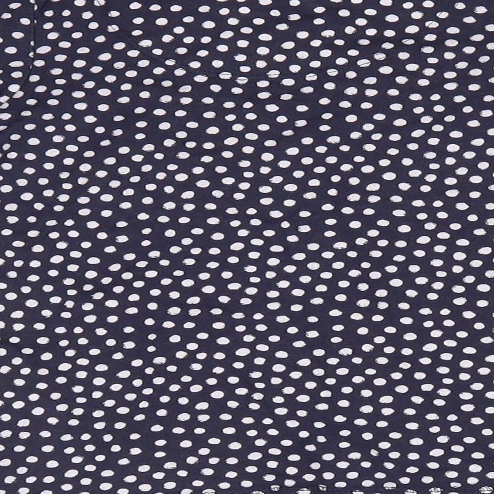 TU Girls Blue Polka Dot Cotton Tunic Casual Size 7 Years Round Neck  - White Polka Dots