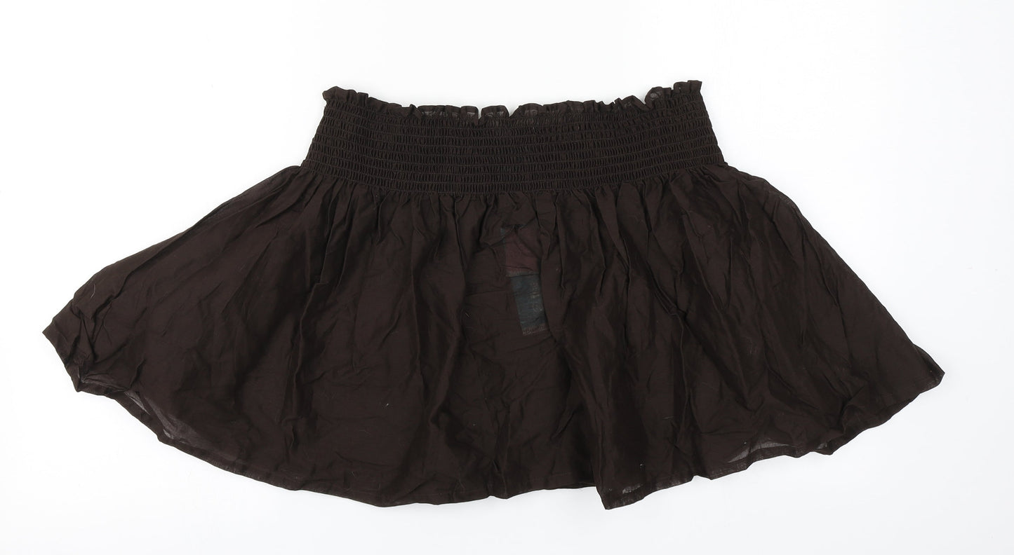 Matalan Womens Brown  Cotton A-Line Skirt Size XL
