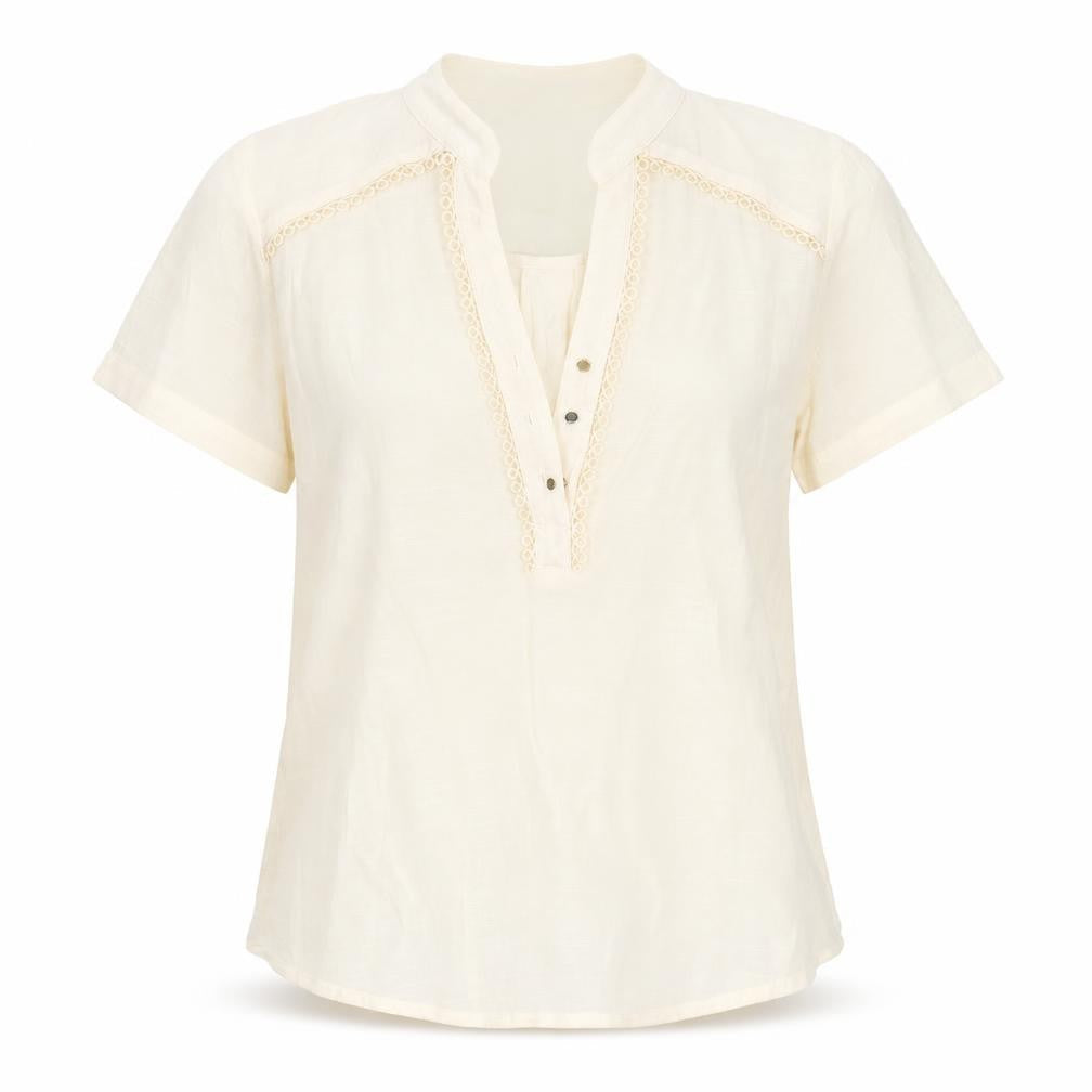 Womens UK Size M Preworn Beige Basic Blouse