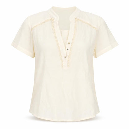 Womens UK Size M Preworn Beige Basic Blouse