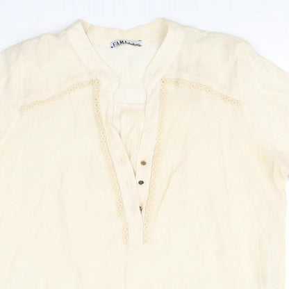 Womens UK Size M Preworn Beige Basic Blouse