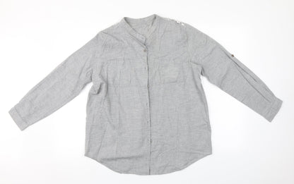 Womens UK Size  Preworn Grey Basic Button-Up