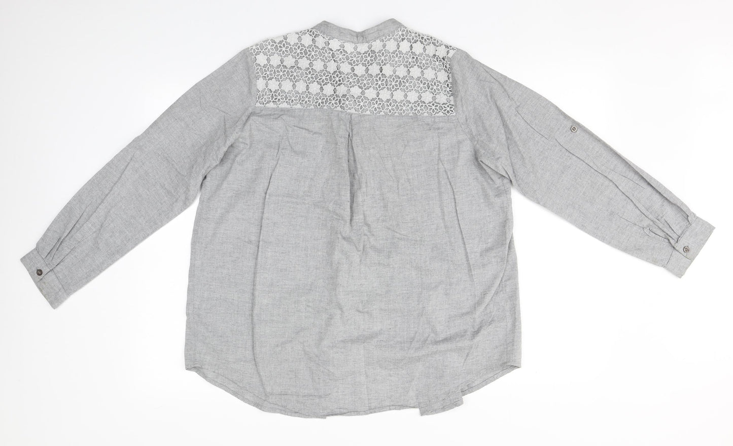Womens UK Size  Preworn Grey Basic Button-Up