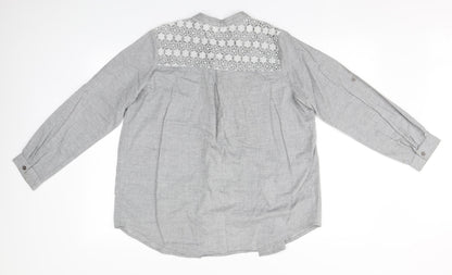 Womens UK Size  Preworn Grey Basic Button-Up