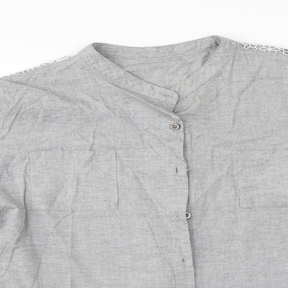 Womens UK Size  Preworn Grey Basic Button-Up