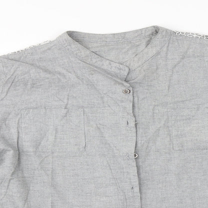 Womens UK Size  Preworn Grey Basic Button-Up