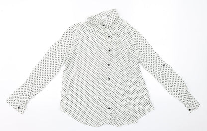 Womens UK Size  Preworn White Basic Button-Up