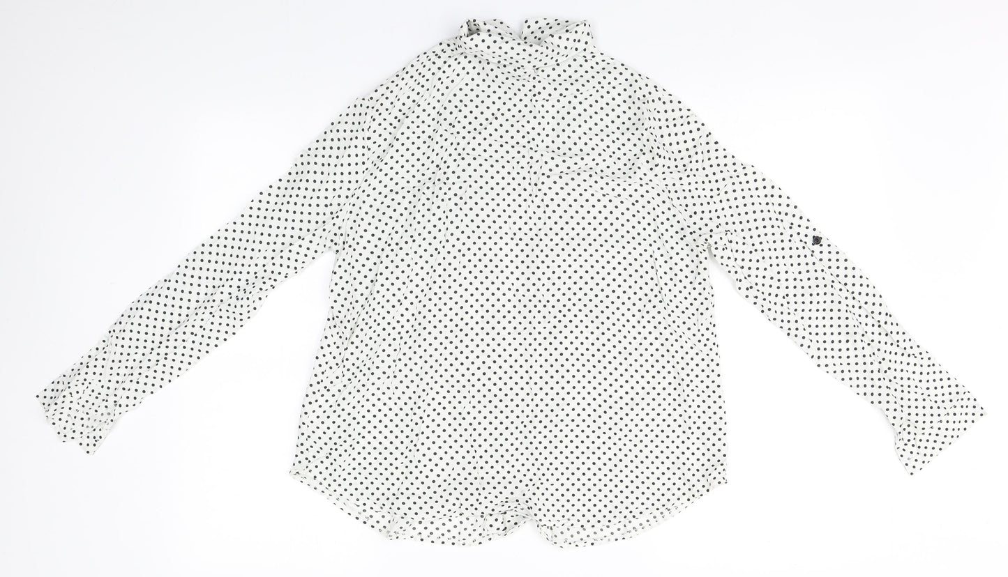 Womens UK Size  Preworn White Basic Button-Up