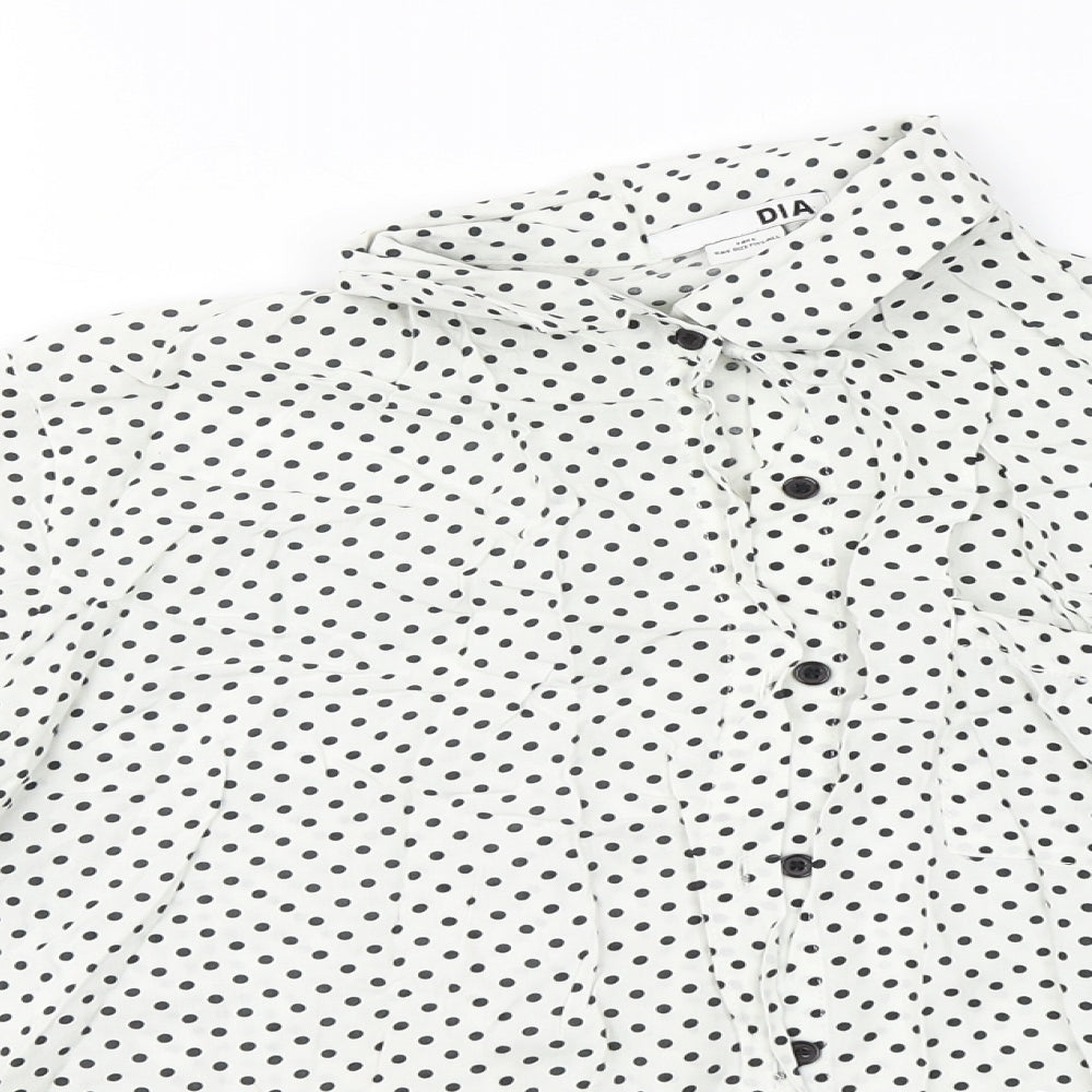Womens UK Size  Preworn White Basic Button-Up