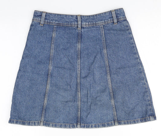 Divided Womens Blue  Cotton A-Line Skirt Size 6