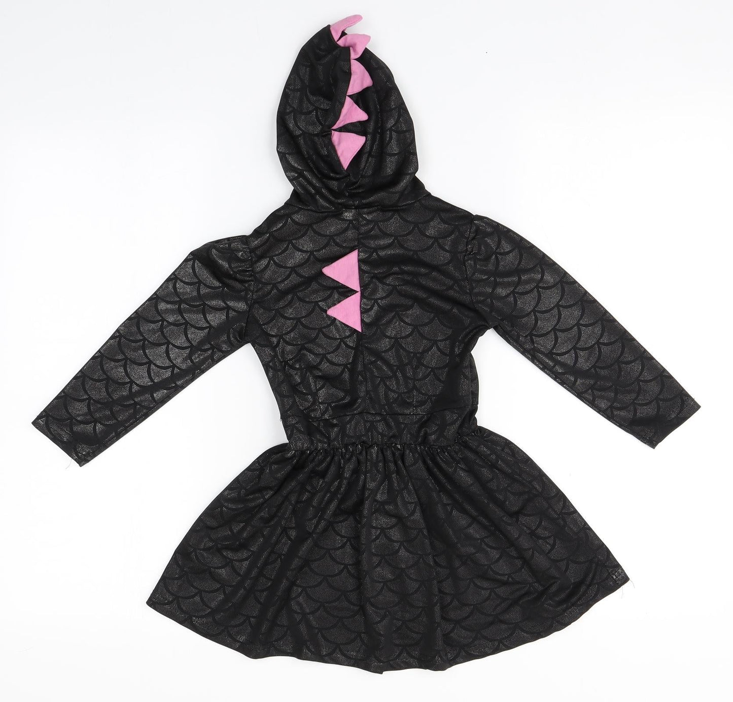 Jinxing Girls Grey Geometric Cotton A-Line  Size 6-7 Years  Crew Neck