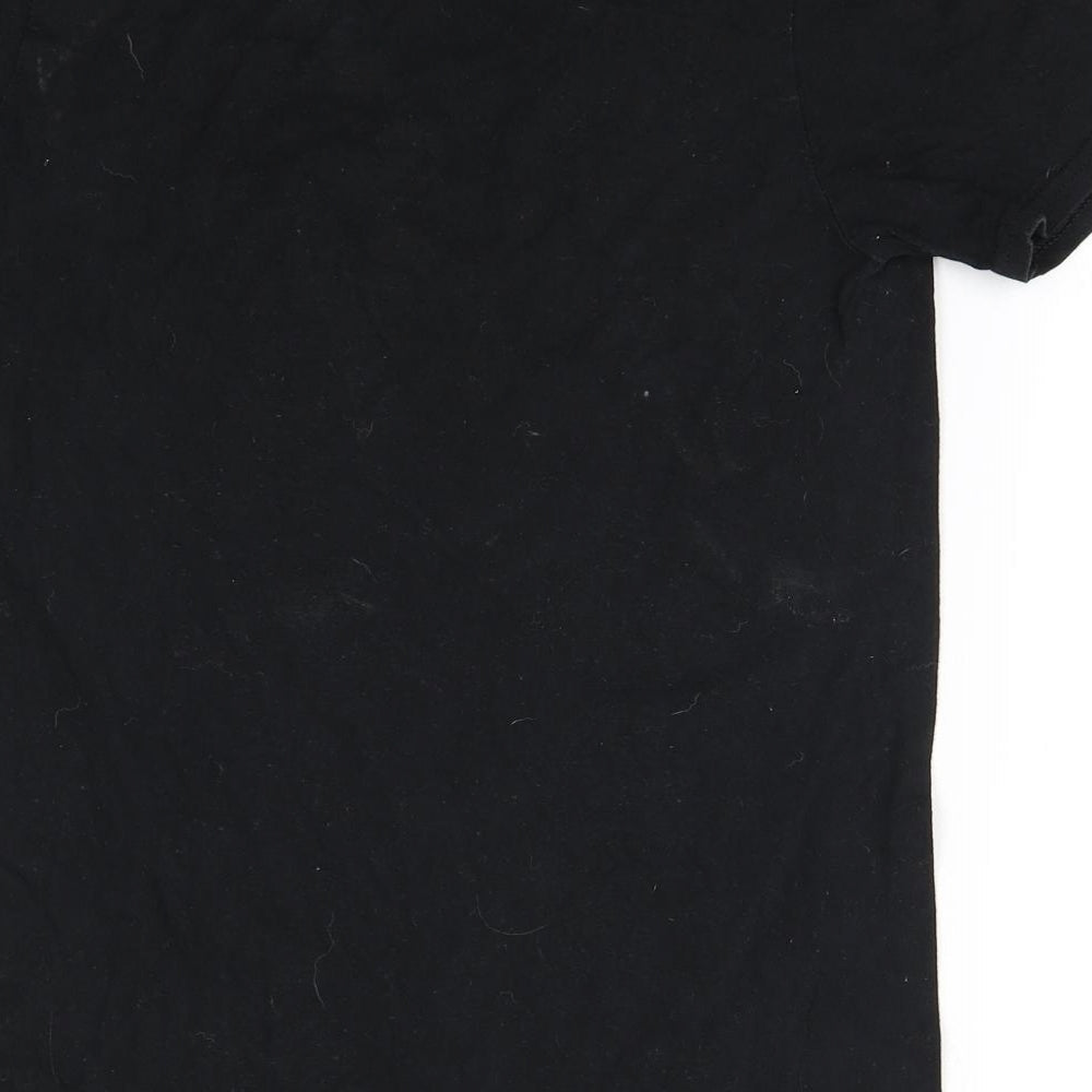 Womens UK Size  Preworn Black Basic T-Shirt