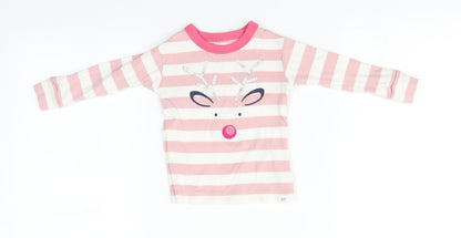 Gap Baby White Striped Cotton Pullover Jumper Size 12-18 Months   - Reindeer