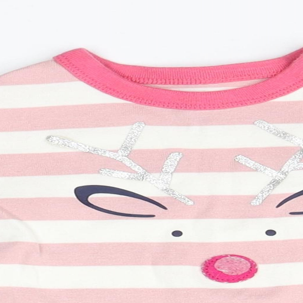 Gap Baby White Striped Cotton Pullover Jumper Size 12-18 Months   - Reindeer
