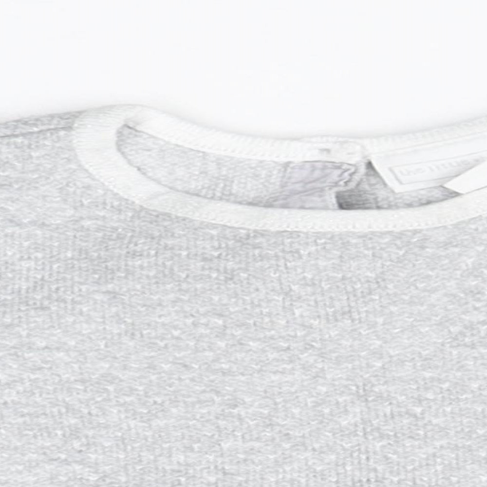 Preworn Girls Grey  Cotton Pullover Jumper Size 3-6 Months