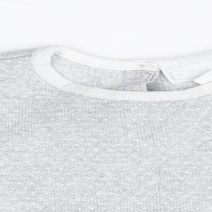 Preworn Girls Grey  Cotton Pullover Jumper Size 3-6 Months