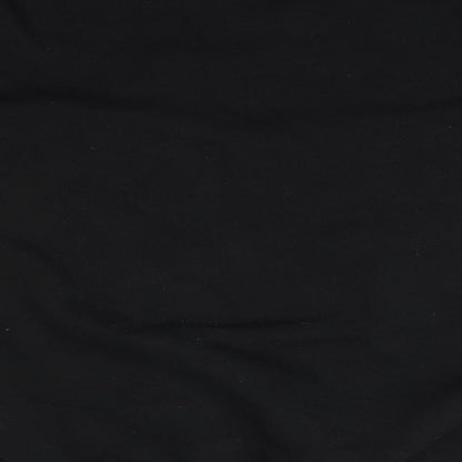 Brand and care label for BIG men’s black round neck cotton jumper, size M