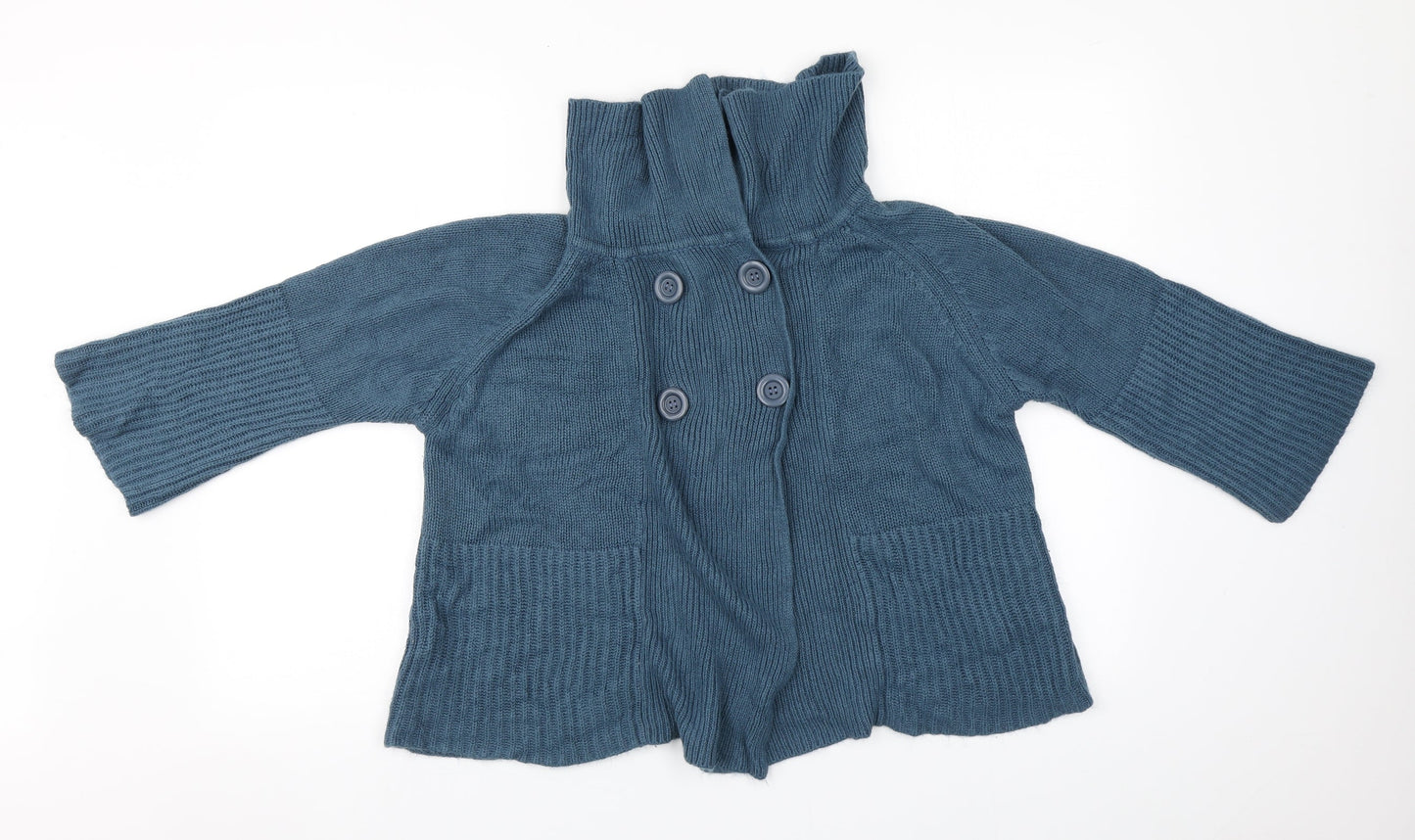 Womens UK Size M Preworn Blue Cardigan Jumper