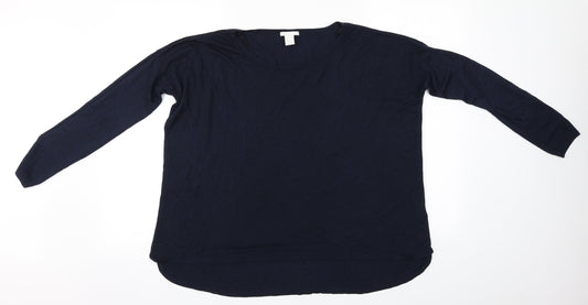 Womens UK Size L H&M Blue Basic T-Shirt