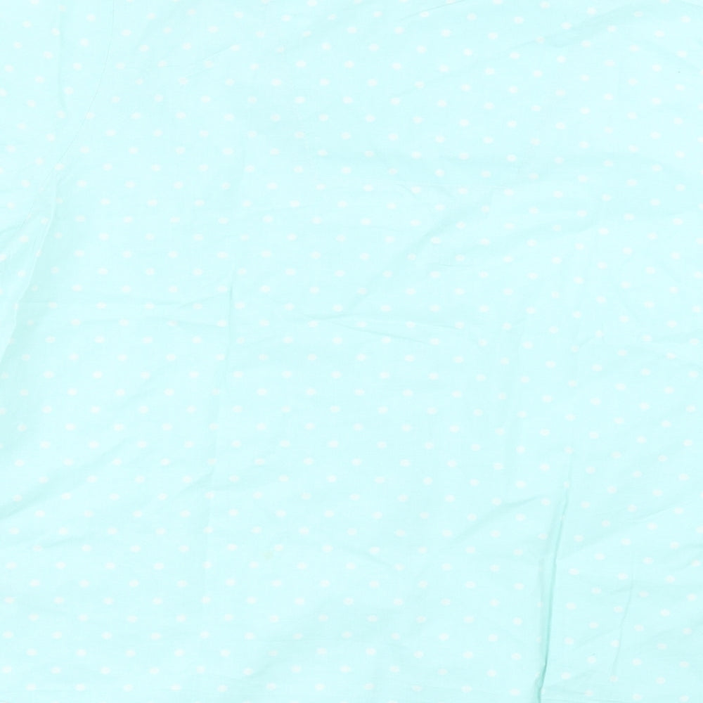 Primark Womens Blue Polka Dot Cotton Basic Button-Up Size M Collared