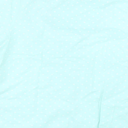 Primark Womens Blue Polka Dot Cotton Basic Button-Up Size M Collared