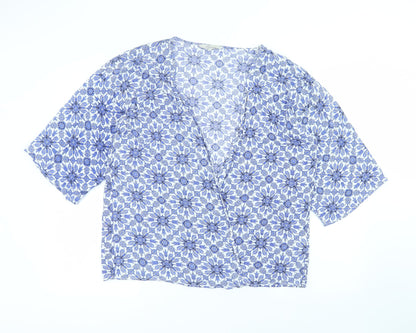 Primark Womens Blue  Viscose Basic Blouse Size M V-Neck